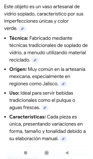 Vasito de cristal verde pequeño