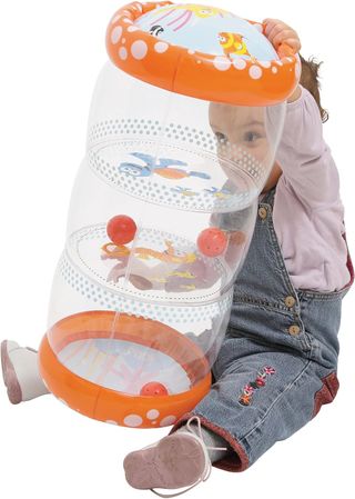 LUDI 3452 - Rodillo para bebés, rojo, 45 x Ø 20 cm