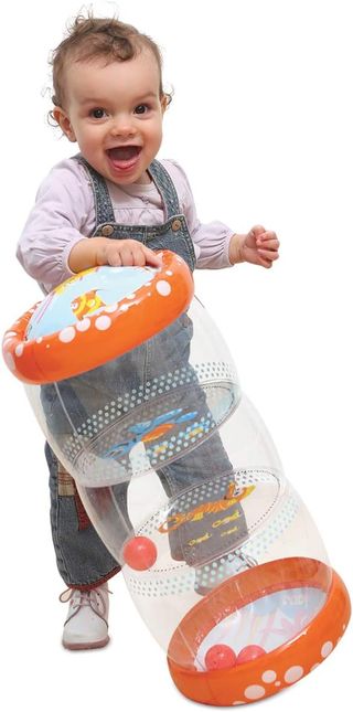 LUDI 3452 - Rodillo para bebés, rojo, 45 x Ø 20 cm