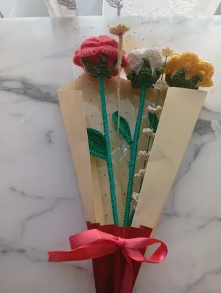 Flores de ganchillo hechas a mano