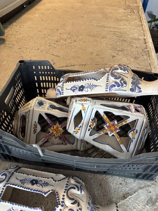 Lámparas de cerámica azul y blanco