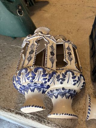 Lámparas de cerámica azul y blanco