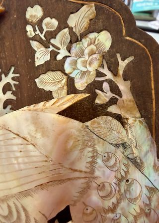 Antico porta ventaglio madreperla 1880