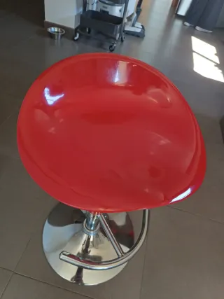 Taburete Cocina Ajustable Ergonómico Rojo