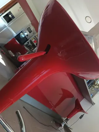 Taburete Cocina Ajustable Ergonómico Rojo