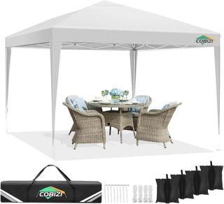 CARPAS 3X3 PLEGABLES BLANCA NUEVAS+4BOLSAS DE PESO