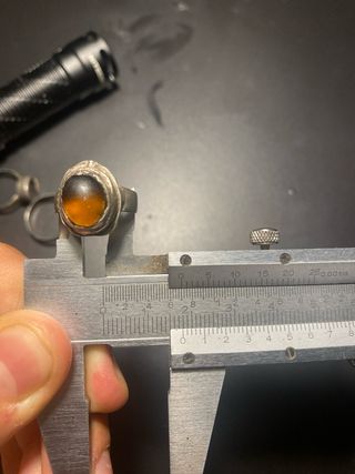 Anillo Plata Vintage Piedra Ámbar