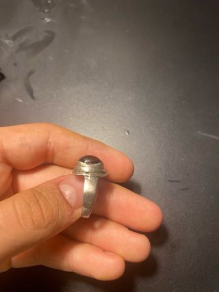 Anillo Plata Vintage Piedra Ámbar