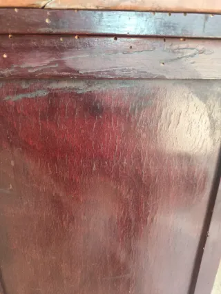Mesita de noche antigua mármol y madera