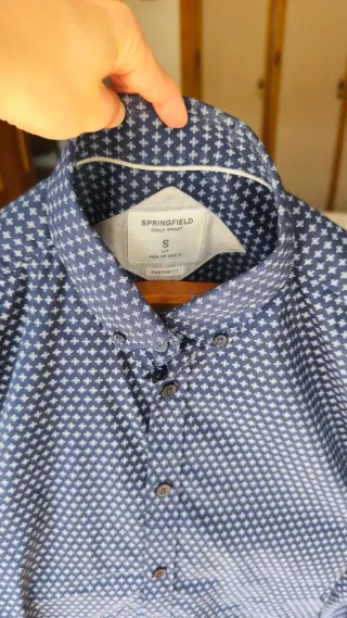 Camisa azul estampada talla S
