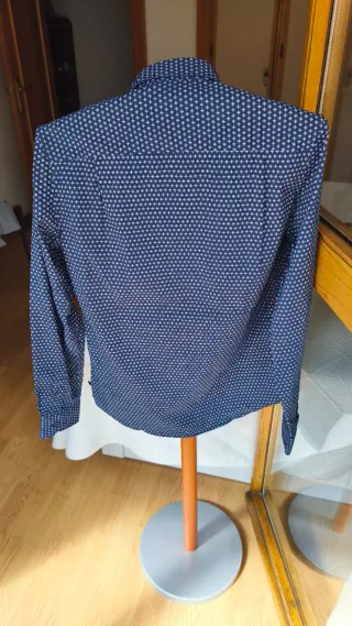 Camisa azul estampada talla S