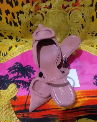 Zapatos Destalonados Zara Talla 37 Rosa