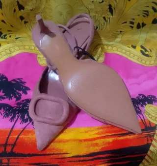 Zapatos Destalonados Zara Talla 37 Rosa