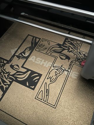 Cuadro Cruz Cristo 3D Metal Teal