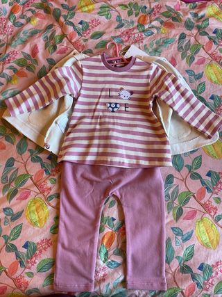 Conjunto camiseta, pantalón, chaqueta niña,Mayoral