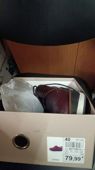 Zapatos granates Fosco mujer cordones