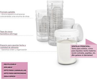 Suavinex, Tarritos Almacenaje Leche Materna. 10 un