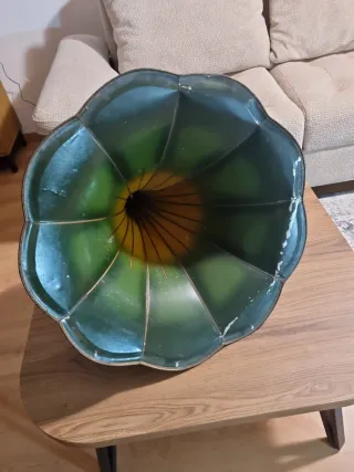 Antigua bocina +codo para gramófono color Original