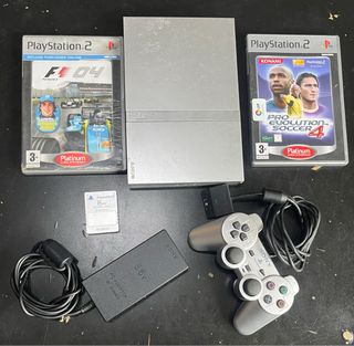 PlayStation 2 Slim Plata COMPLETA