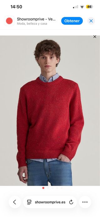 Jersey GANT lana rojo jaspeado XL