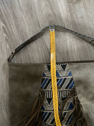 Bolso Tantrend flecos marrón multicolor