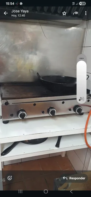 Plancha industrial de gas butano