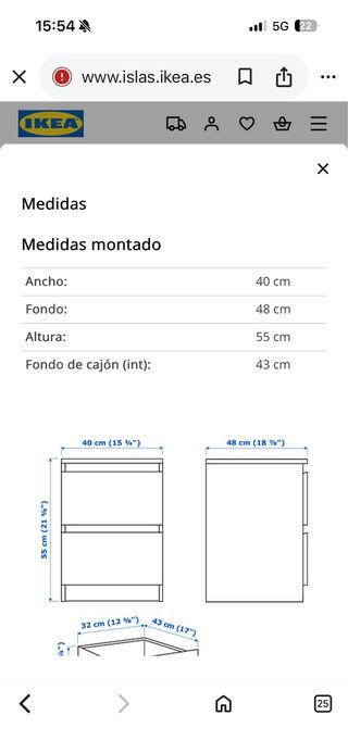 Mesita de noche Ikea blanca