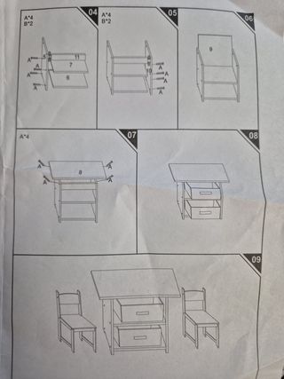 Juego de Mesa Infantil y 2 Sillas de Madera Tara
