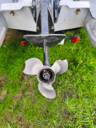 Semirrígida con motor y remolque