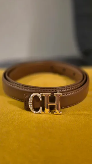 Cinto tipo CH Castanho Dourado
