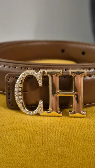 Cinto tipo CH Castanho Dourado