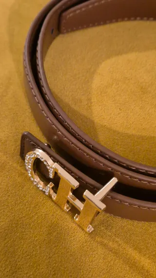 Cinto tipo CH Castanho Dourado