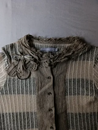 Cárdigan Mercedes de Miguel Beige/Gris