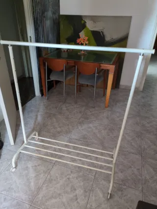 Burro perchero blanco metal