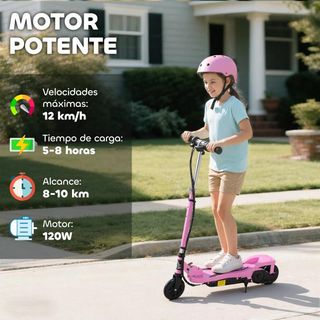 Patinete Eléctrico Plegable para Niños Rosa