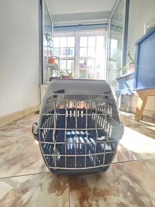 Transportín de plástico para gato