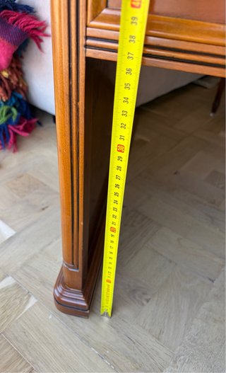 Escritorio de madera de cerezo con tapa de piel