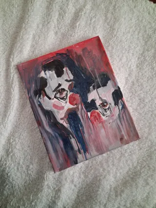 Pintura Original Payasos Crisis Existencial
