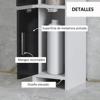 Columna de Baño con 3 Puertas y 3 Estantes Blanco