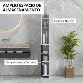 Columna de Baño con 3 Puertas y 3 Estantes Blanco