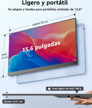 Monitor Portátil Yodoit 15,6 Gris 682852