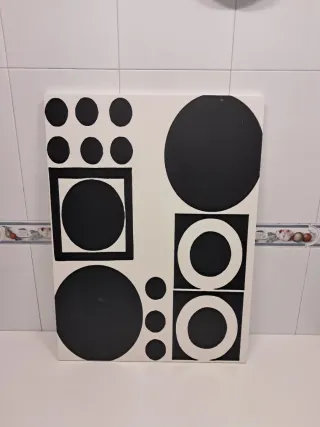 Cuadro abstracto blanco y negro