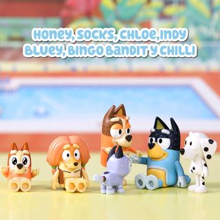 - Bluey - Pack 8 Figuras Familia y Compañeros de