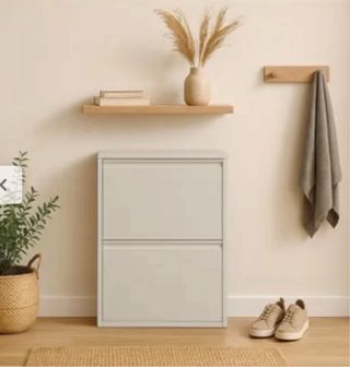 Zapatero Metal Delgado Marfil 14cm