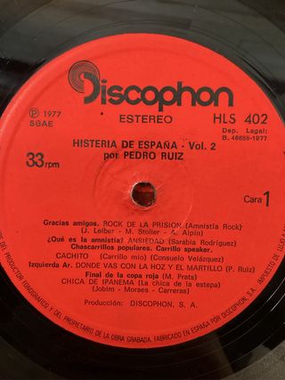 Pedro Ruiz Histeria de España Vol. 2 LP