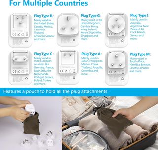 JSVER Enchufe de Viaje Universal para Más de 180 P