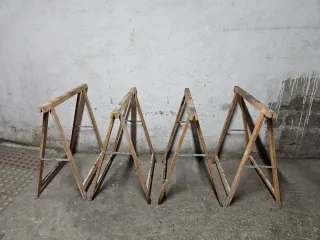 Lote 4 borriquetas de madera