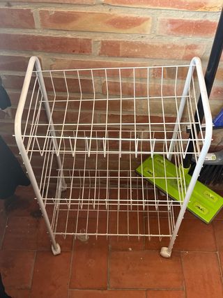 Carrito Frutero Metálico Blanco con ruedas