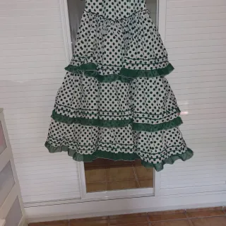 Traje Flamenca Lunares Verde Talla Única