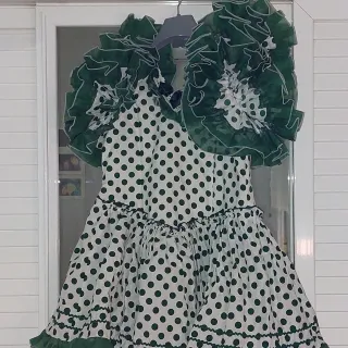 Traje Flamenca Lunares Verde Talla Única